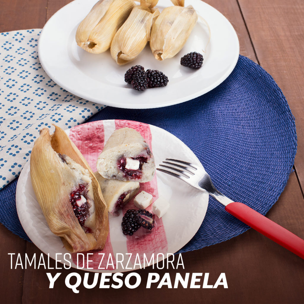 Tamales de zarzamora y queso panela Bafar